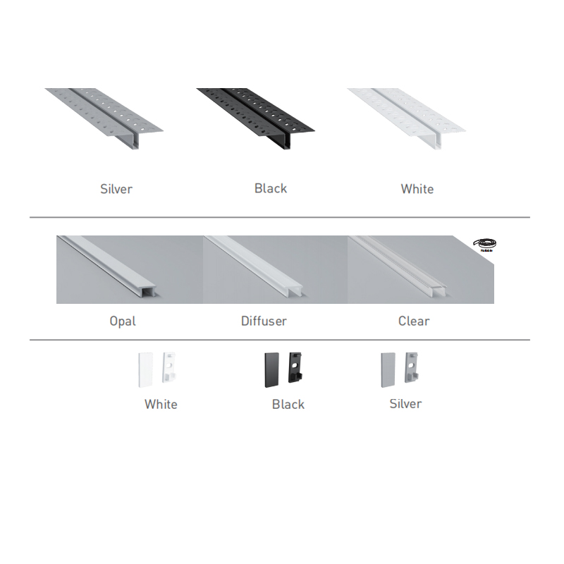 Plaster In Aluminum Profiles For 7mm Slim LED Strips